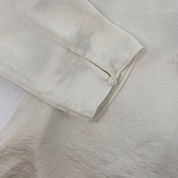 Wilfred Cream Satin Long Sleeve Open Back Blouse | Size L - Picture 4 of 8